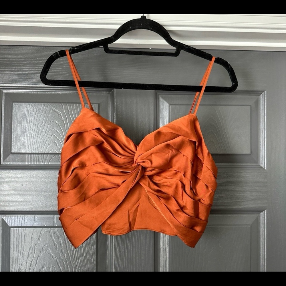 Express satin twist cropped cami